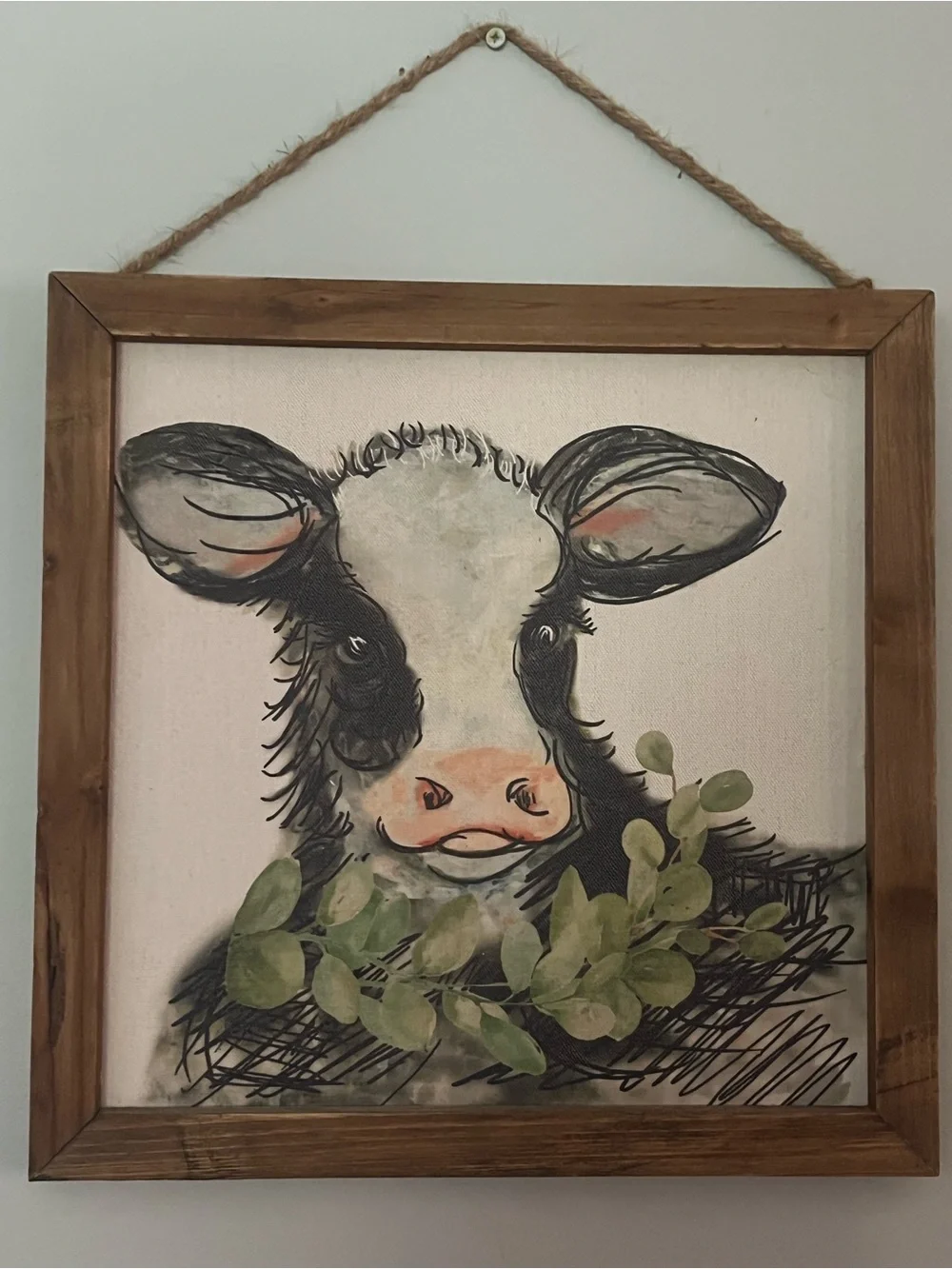 Farm Animal Canvas Wall Art Set. 1 Pig, 1 Cow
